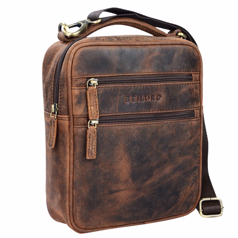 "Mats" Borsello uomo in pelle vintage
