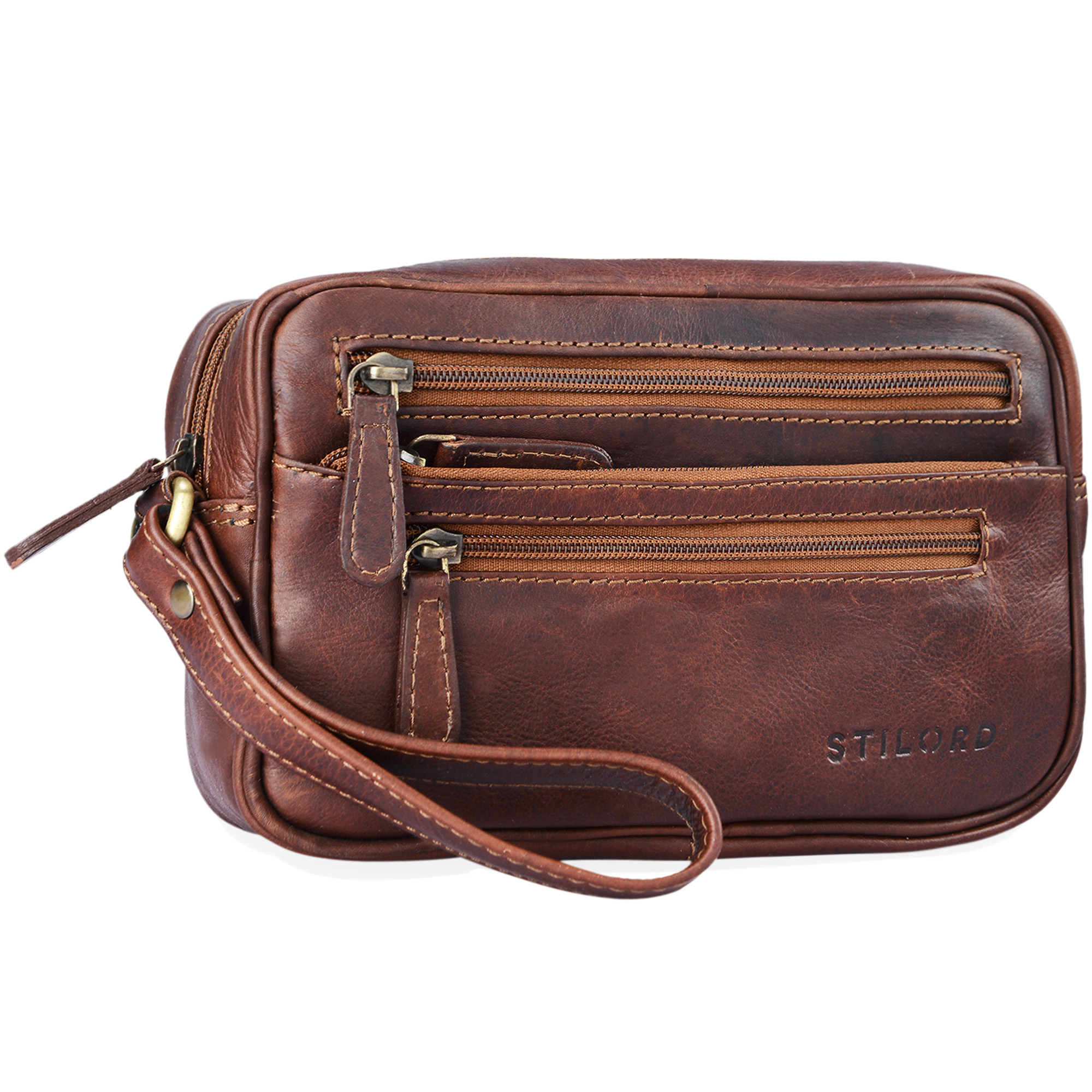 Portafoglio In Pelle Vera Uomo LETEULO – Borsa Da Polso Con Cerniera, 6 Slot Carte, Pratico E Elegante Per Viaggi E Ufficio