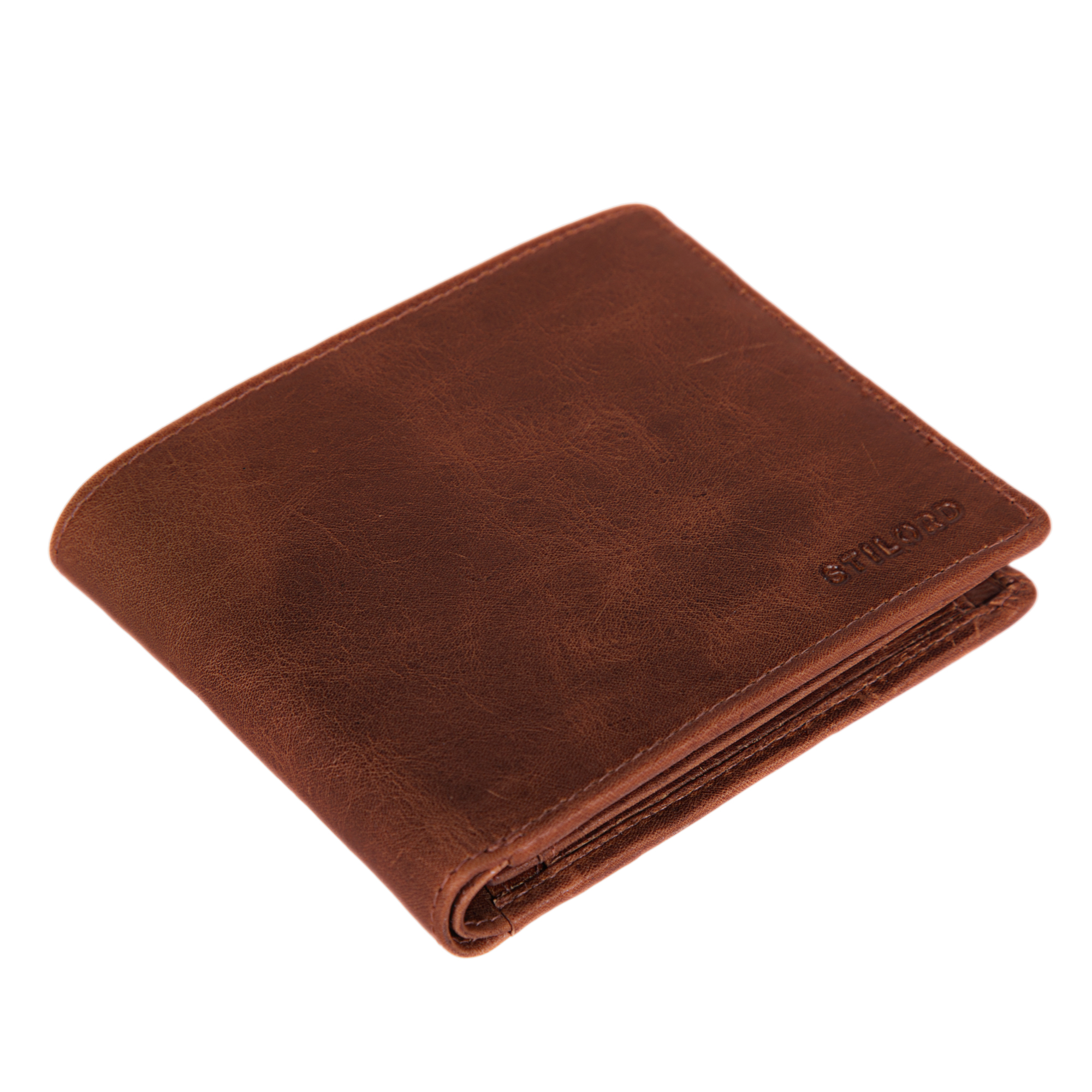 STILORD 'Marc' Portafoglio Uomo Vintage In Pelle Con Scatola Regalo Portafogli Con Portamonete In Vero Cuoio Orizzontale Con Numerose Tasche, Colore:girona - Marrone